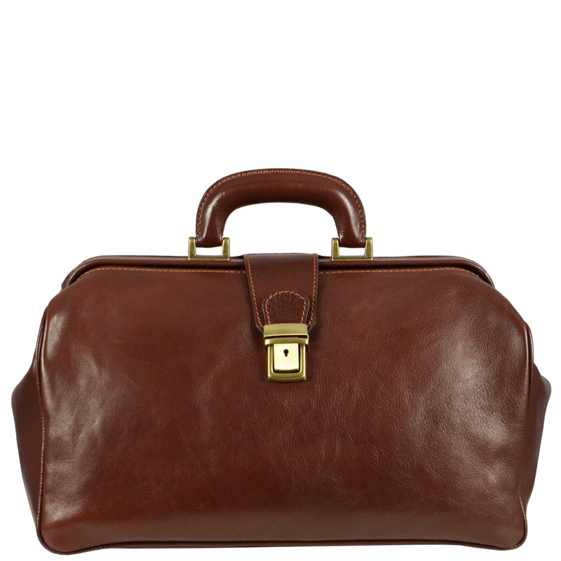 Large Leather Doctor Bag Modern Lady Bag Soft Brown 