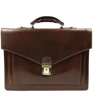 Premium Leather Briefcase- The Magus - Brown