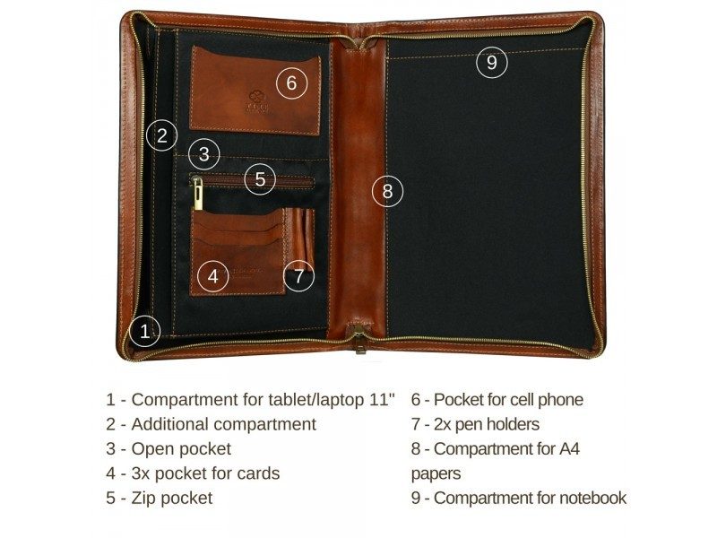 leather document briefcase