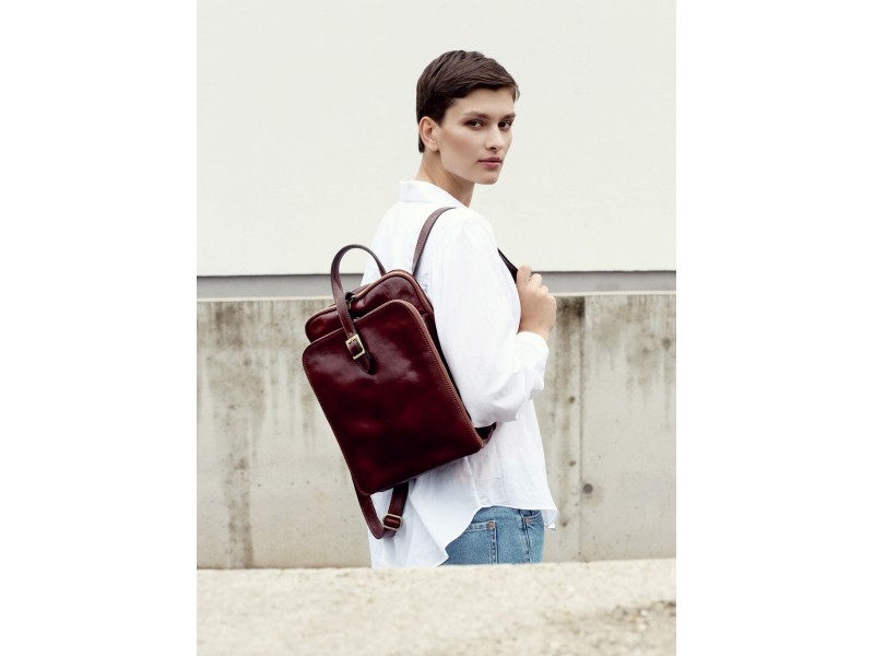 Leather Backpack / Shoulder Bag - Clarissa - Domini Leather