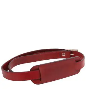 Adjustable Travel Bag Leather Shoulder Strap - Red