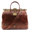 Double-Bottom Gladstone Leather Bag - Barcelona