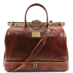 Double-Bottom Gladstone Leather Bag - Barcelona