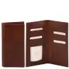 Exclusive Leather 2 Fold Vertical Wallet - Langres - Brown
