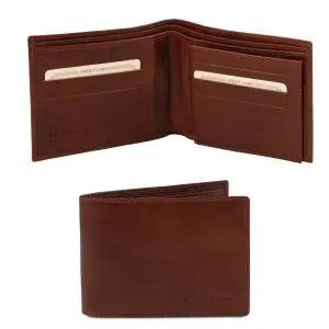 Exclusive Leather 3 Fold Wallet for Men - Ancelle - Brown