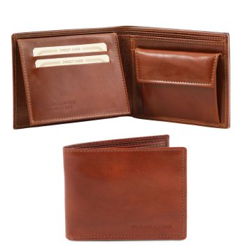 Exclusive Leather 3 Fold Wallet for Men with Coin Pocket - Grillon