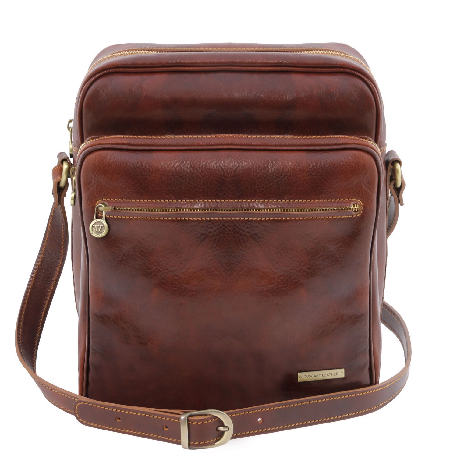 Exclusive Leather Crossbody Bag - Oscar - Brown
