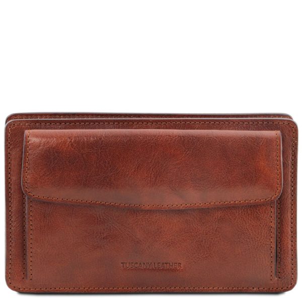 Exclusive Leather Handy Wrist Bag for Men - Denis