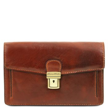 Exclusive Leather Handy Wrist Bag for Men - Tommy