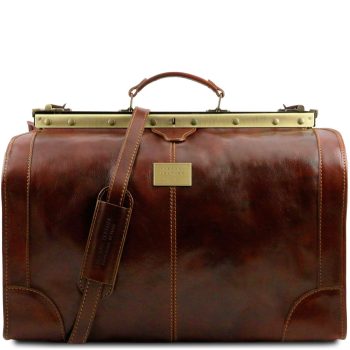 Gladstone Leather Bag - Large Size - Madrid - Brown