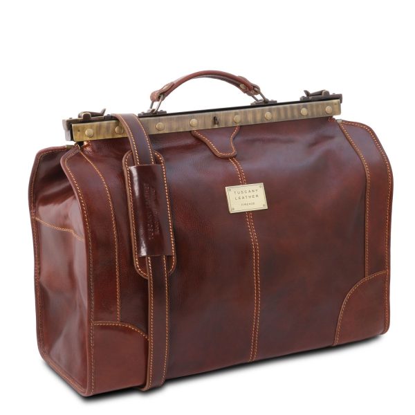 Leather Gladstone Bag - Small Size - Madrid - Domini Leather
