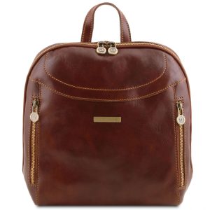 Leather Backpack - Manila - Brown