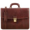 Leather Briefcase With 1 Compartment - Amalfi