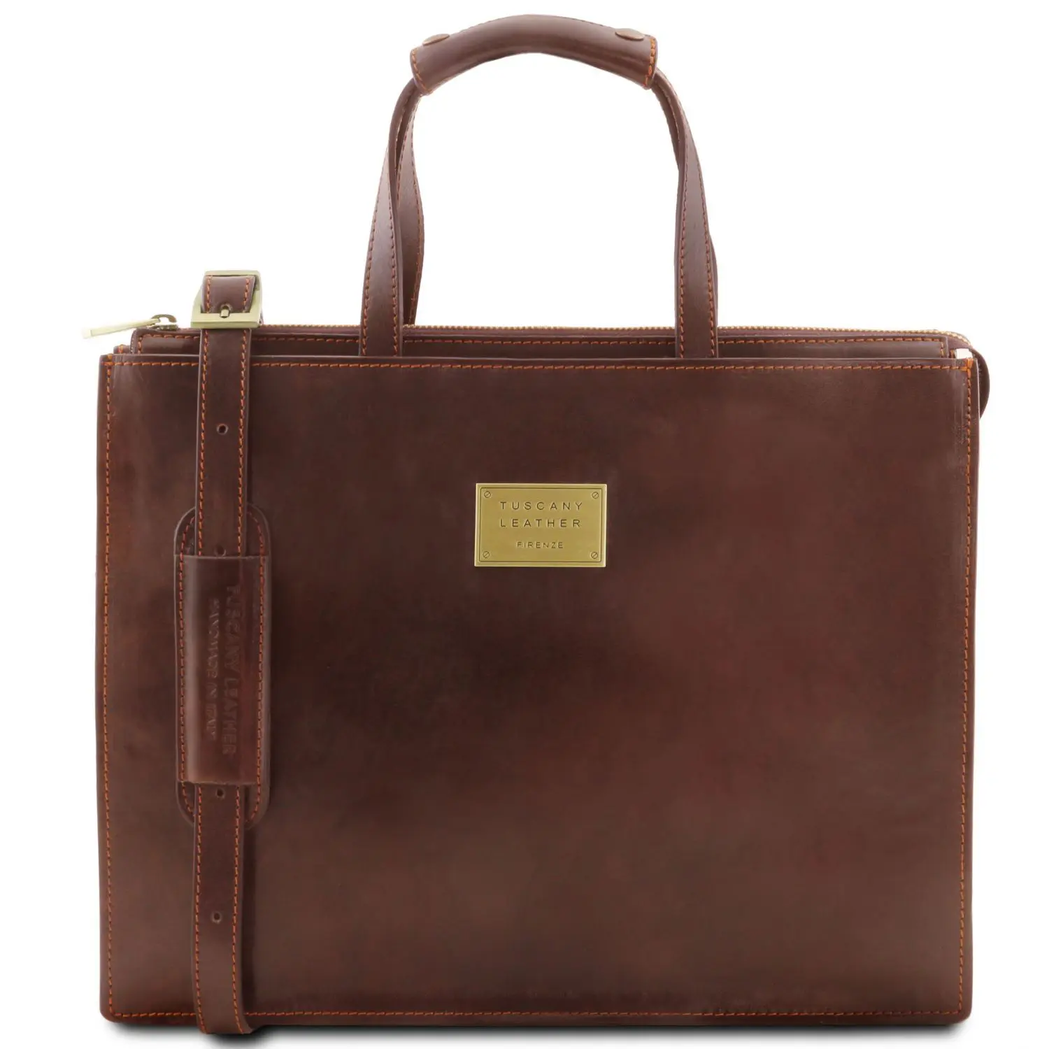 Leather Messenger 15.6 Laptop Bag - Double Trouble - Domini Leather