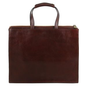 Tuscany Leather - PALERMO - Women's Leather briefcase 3 compartments Red -  TL141343/4