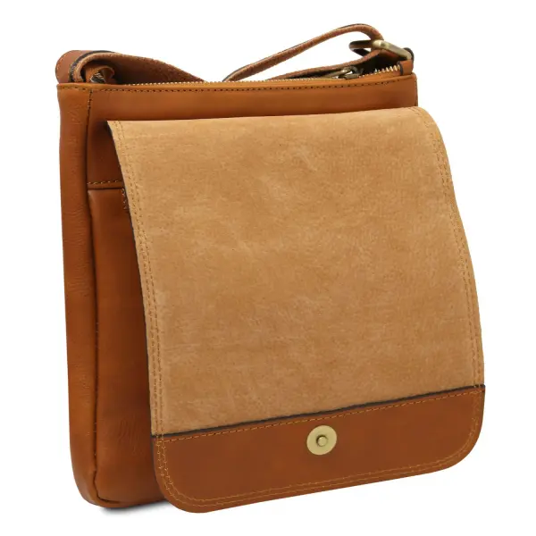 Crossbody taske i læder med lynlås foran til mænd - John - Image 4