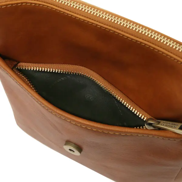 Crossbody taske i læder med lynlås foran til mænd - John - Image 5