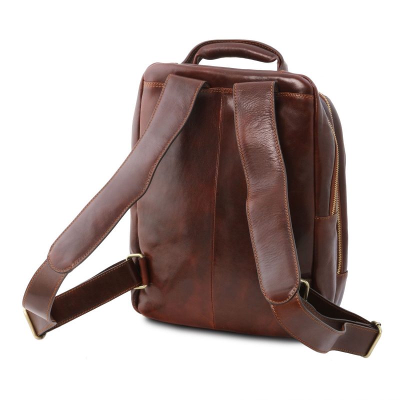 Leather Laptop Backpack with 3 Compartments - Phuket - Domini Leather