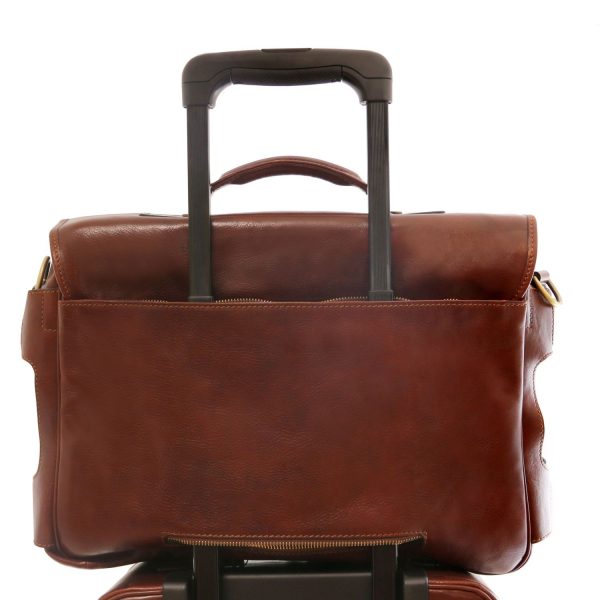 Leather 17 Laptop Briefcase - Alessandria - Domini Leather