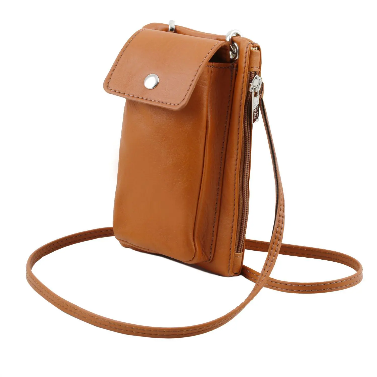 Soft Full Grain Leather Mini Crossbody Shoulder Phone Bag with 1 ...