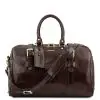 Voyager Leather Travel Bag with Front Straps - Small Size - Albon