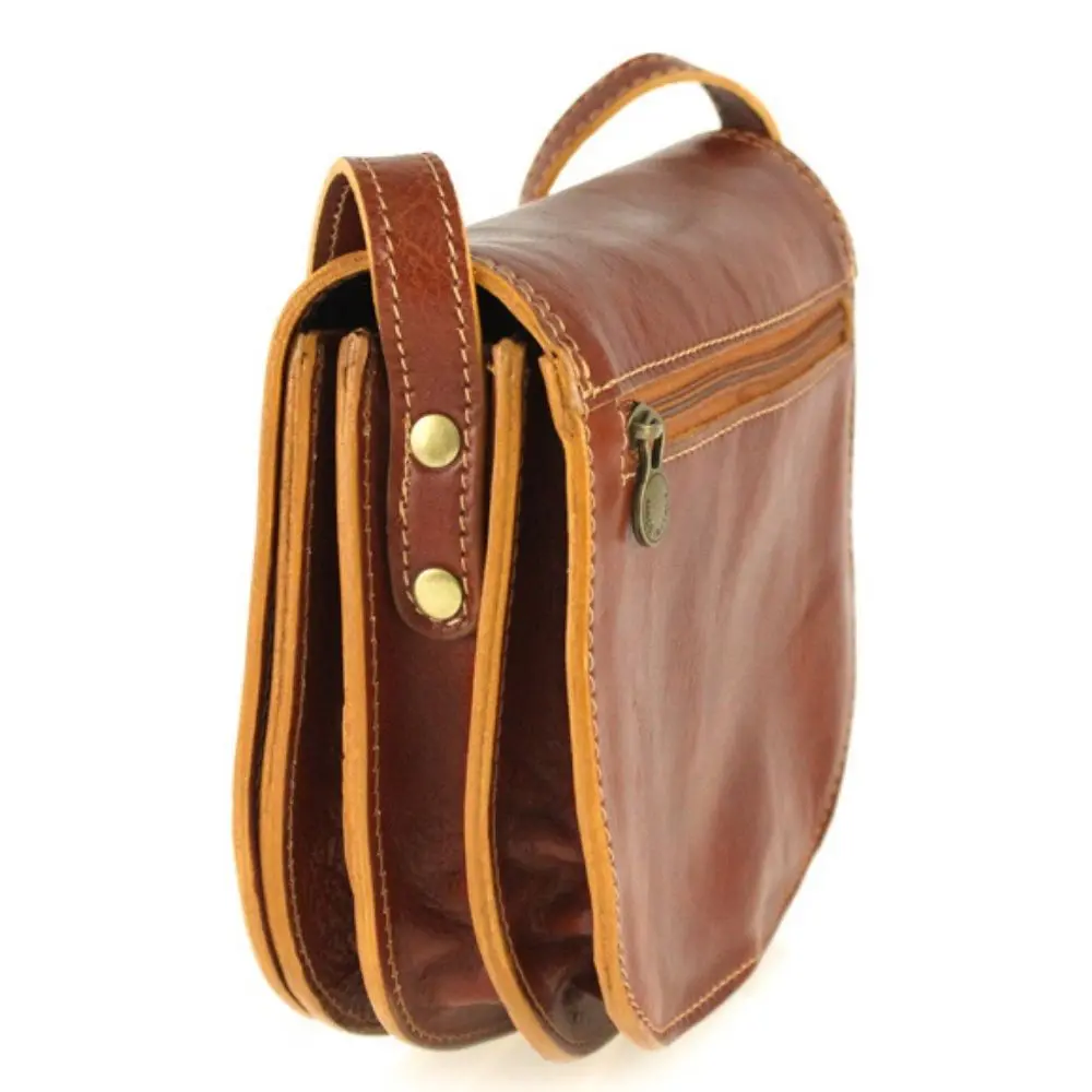Pocket leather crossbody bag