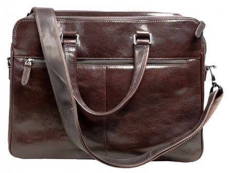Aubergine Leather laptop Bag With Shoulder Strap