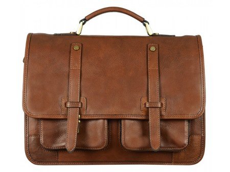 Brown Leather Laptop Bag With Shoulder Strap