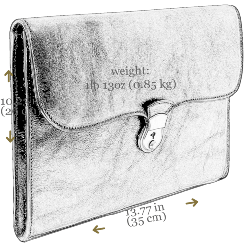 Genuine Leather Portfolio Document Holder - Age of Innocence - Dimensions