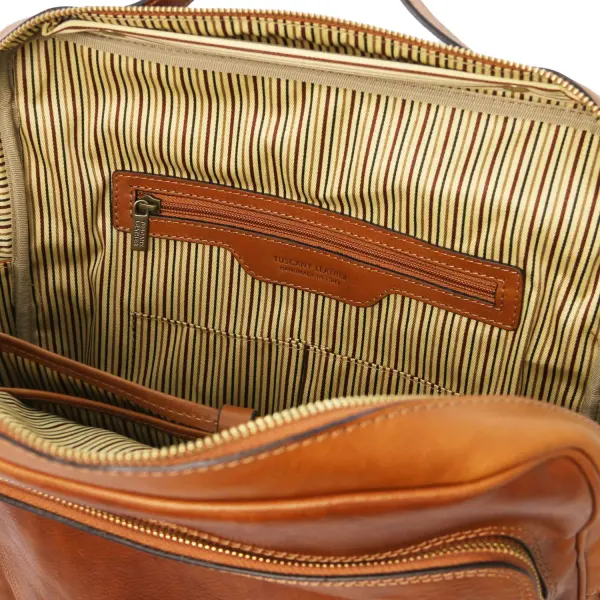 Leather 17" Laptop Backpack - Large Size - Bangkok - Image 6