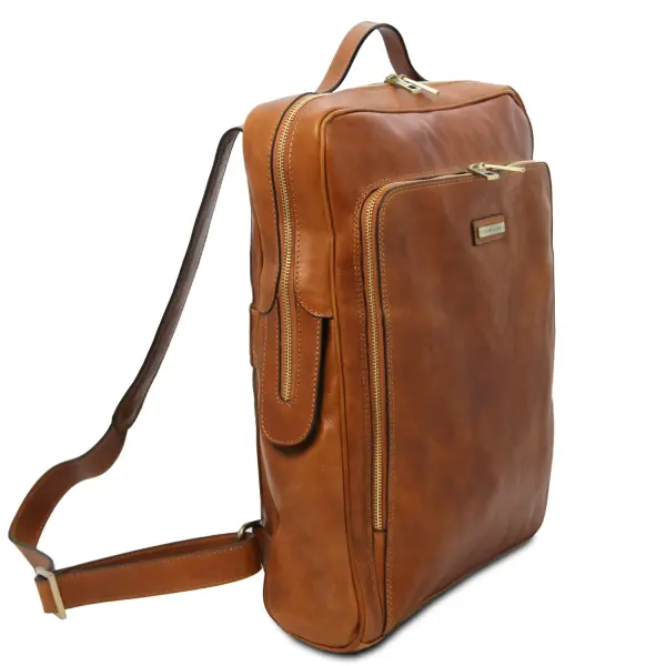 Leather 17" Laptop Backpack - Large Size - Bangkok - Image 3