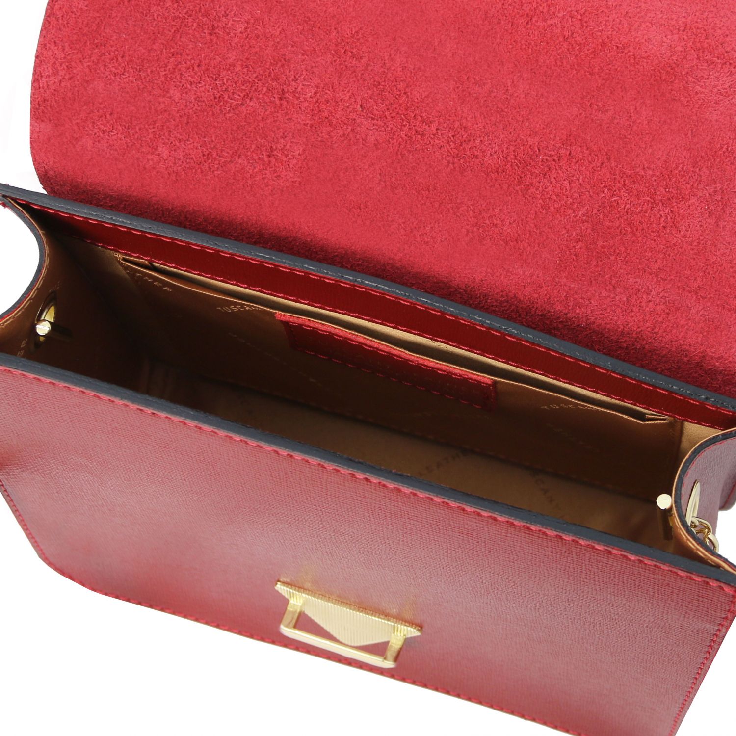 saffiano leather clutch with chain