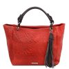 Woven Printed Leather Shopping Bag - Stenay