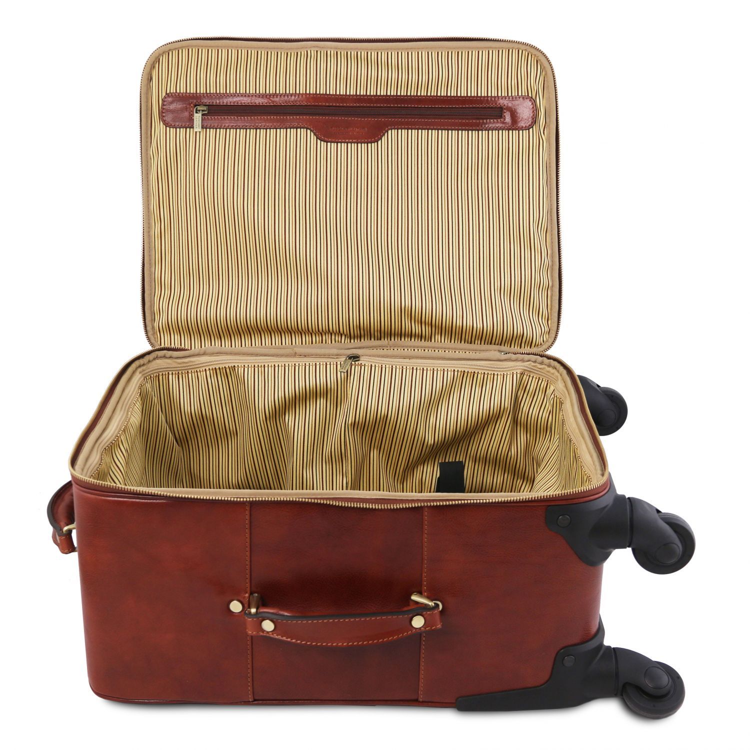 Buy brand new Woodland travel luggage leather bag with wheels in
