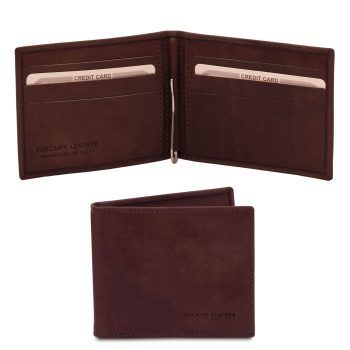 Exclusive Leather Card Holder with Money Clip - Gargas