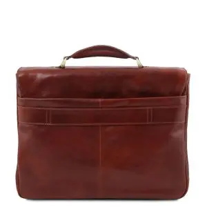 Leather 17.3 Laptop Briefcase - Mantova - Domini Leather