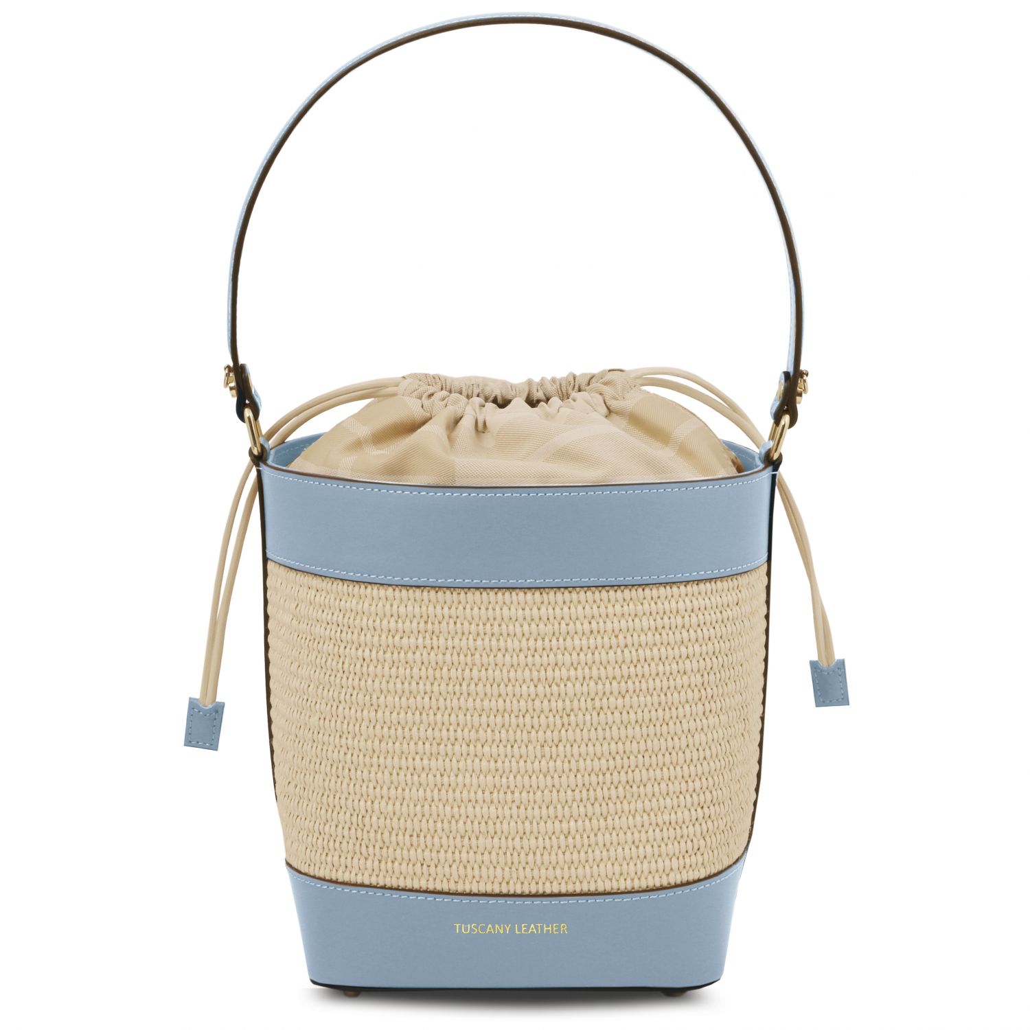 Straw Effect Bucket Bag – Louise - Domini Leather