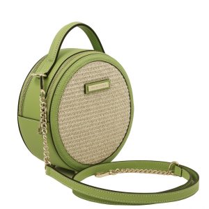 Sac rond effet paille Thelma Domini Leather