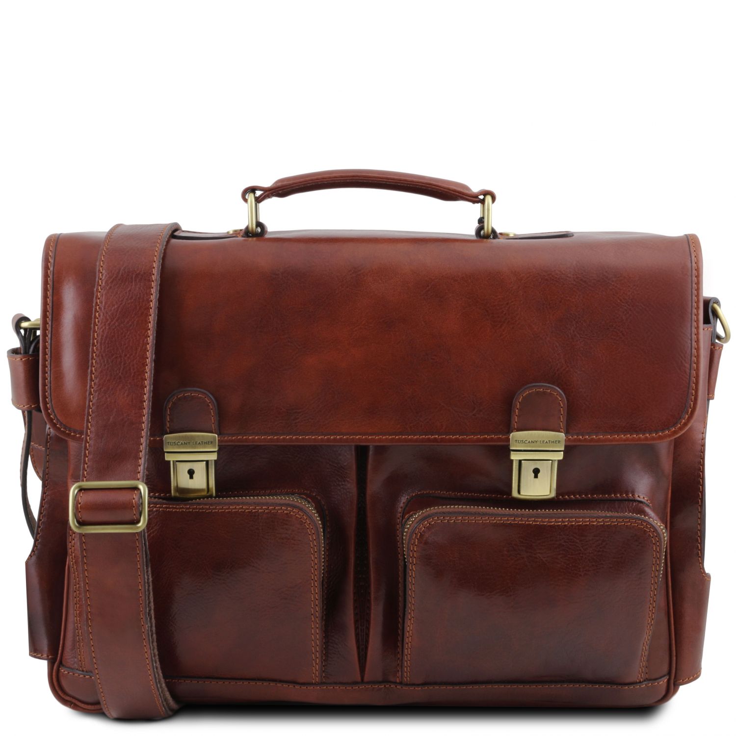 Black Leather Briefcase Laptop Messenger Bags For Men & Women - Office File Folder Bag
