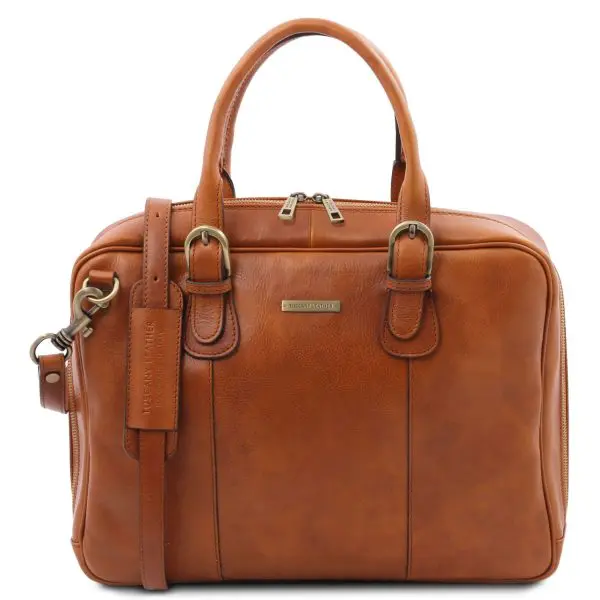 Matte Leather Multi-Compartment Briefcase – Matera