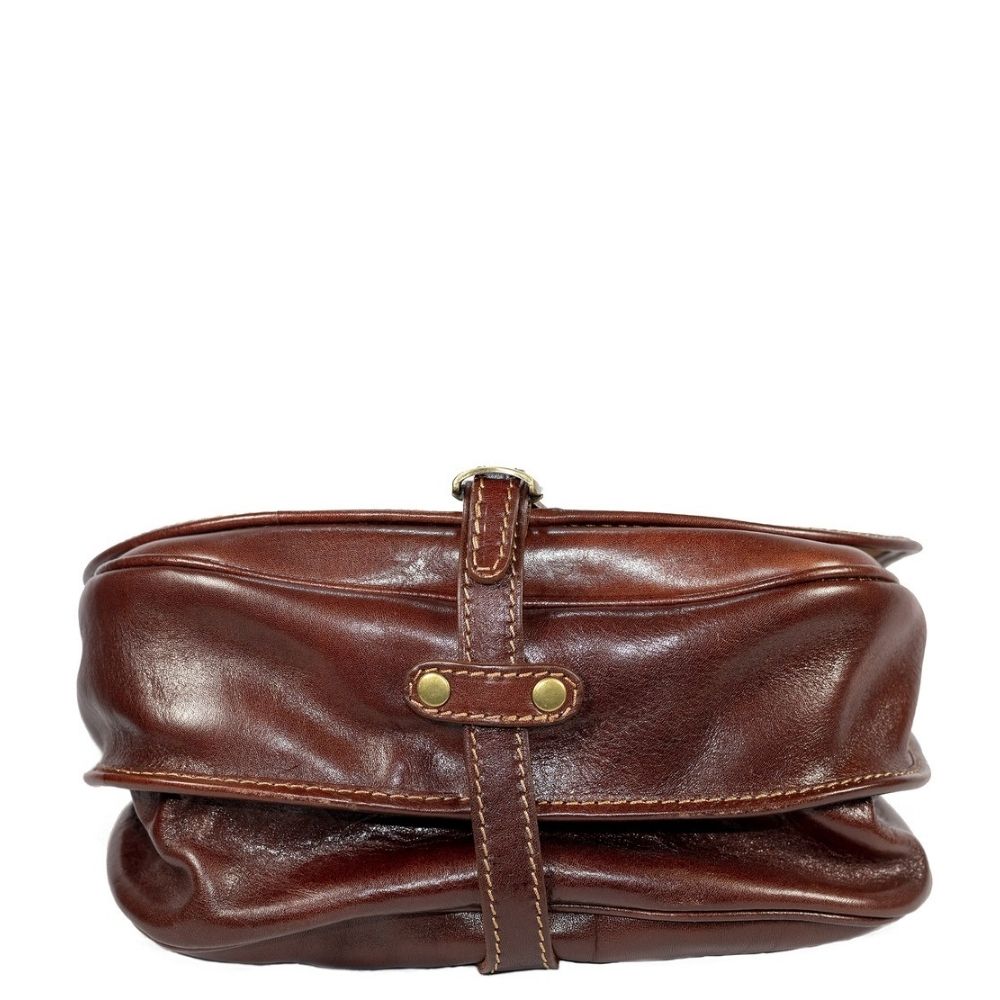 Leather Crossbody Saddle Bag - Large Size - Daniela - Domini Leather
