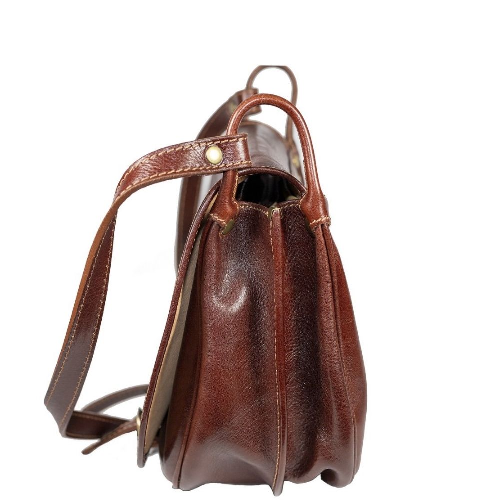 Leather Crossbody Saddle Bag - Large Size - Daniela - Domini Leather