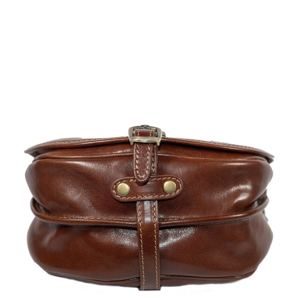 Leather Crossbody Saddle Bag - Small Size - Daniela - Domini Leather