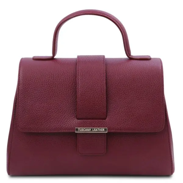 Elegant Leather Handbag – Lanas - Bordeaux