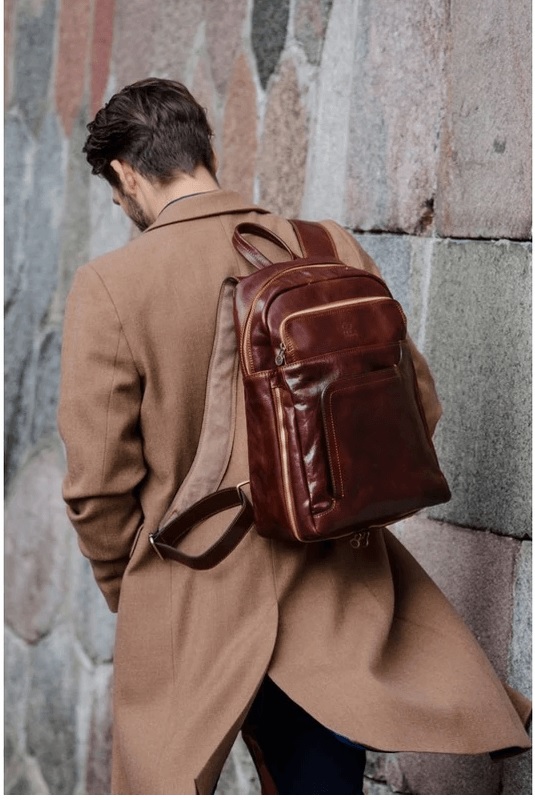 Large Unisex Leather Backpack - The Divine Comedy – Time Resistance