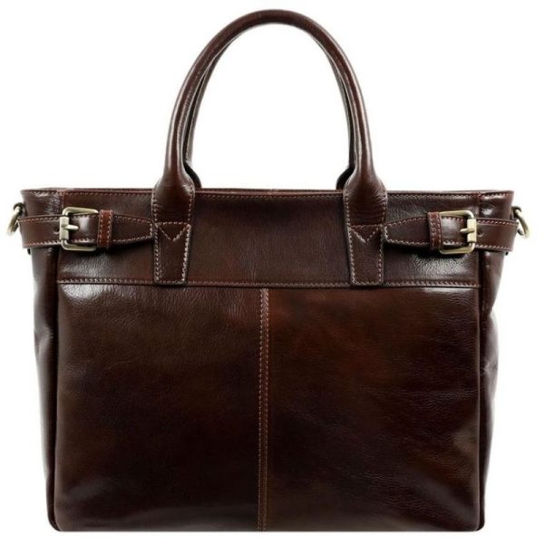 Leather Tote Handbag with Zipper Closure – Lorna Doone