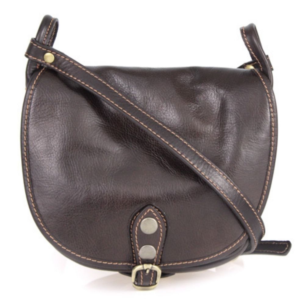 Leather Crossbody Saddle Bag - Small Size - Daniela - Domini Leather