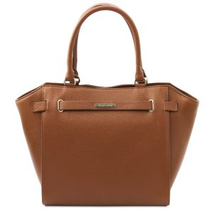 Leather Shopping Tote Handbag – Clara
