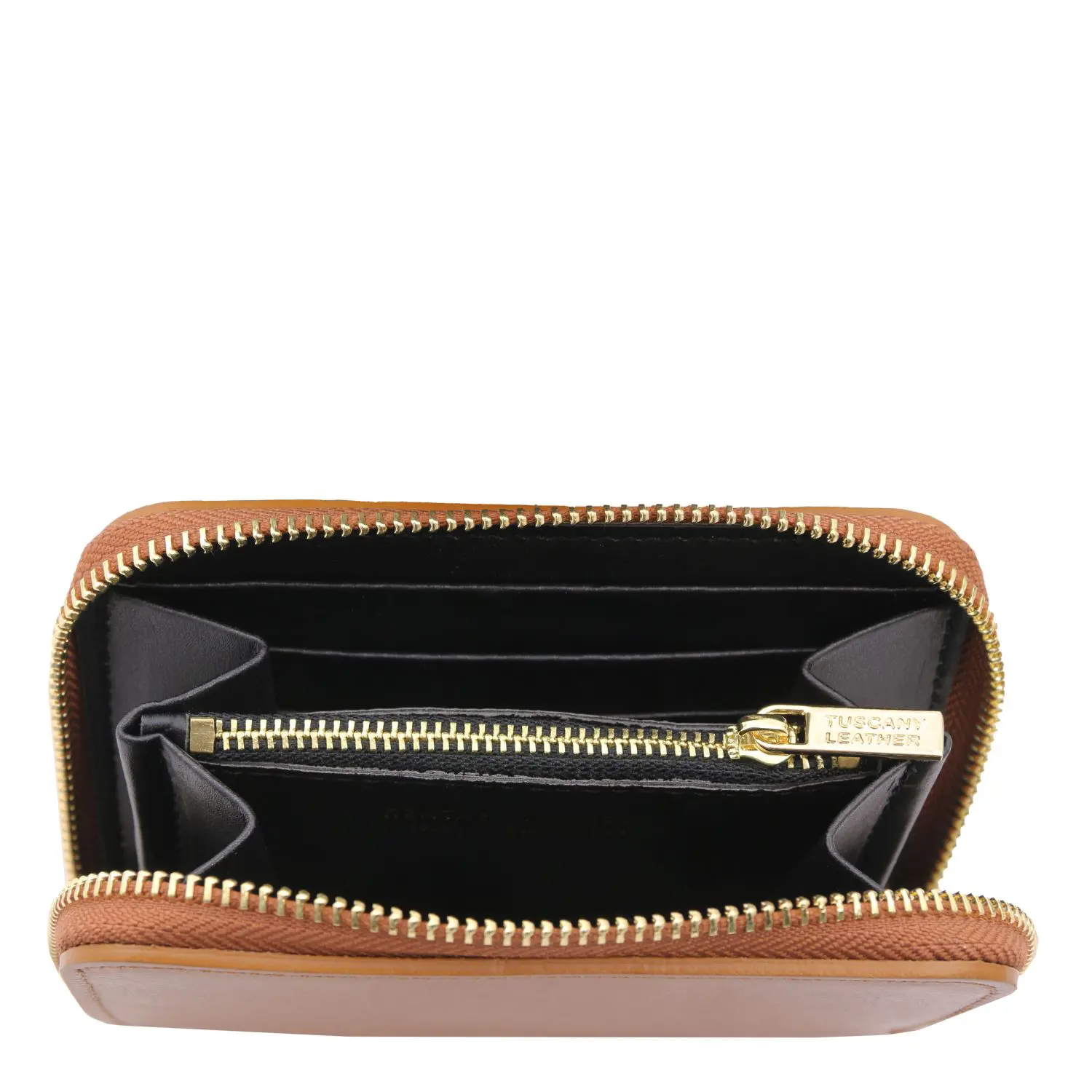 Small Leather Zip Wallet - Leda - Domini Leather