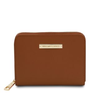 Small Leather Zip Wallet - Leda - Domini Leather